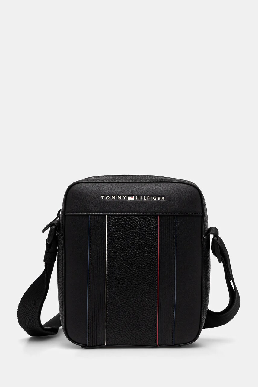 Levně Ledvinka Tommy Hilfiger černá barva, AM0AM13300