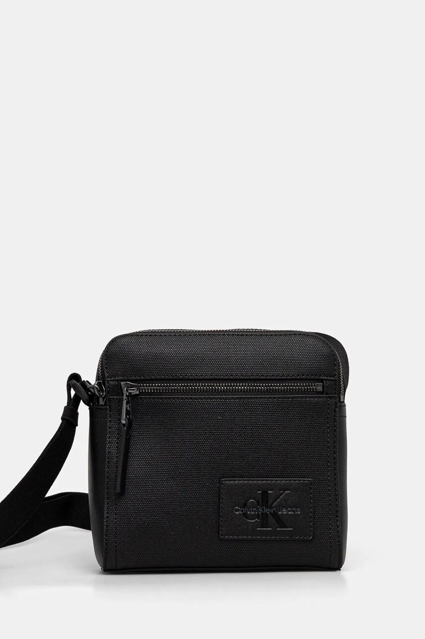 Levně Ledvinka Calvin Klein Jeans černá barva, K50K512996