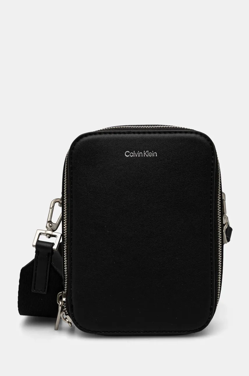 Levně Ledvinka Calvin Klein černá barva, K50K512747