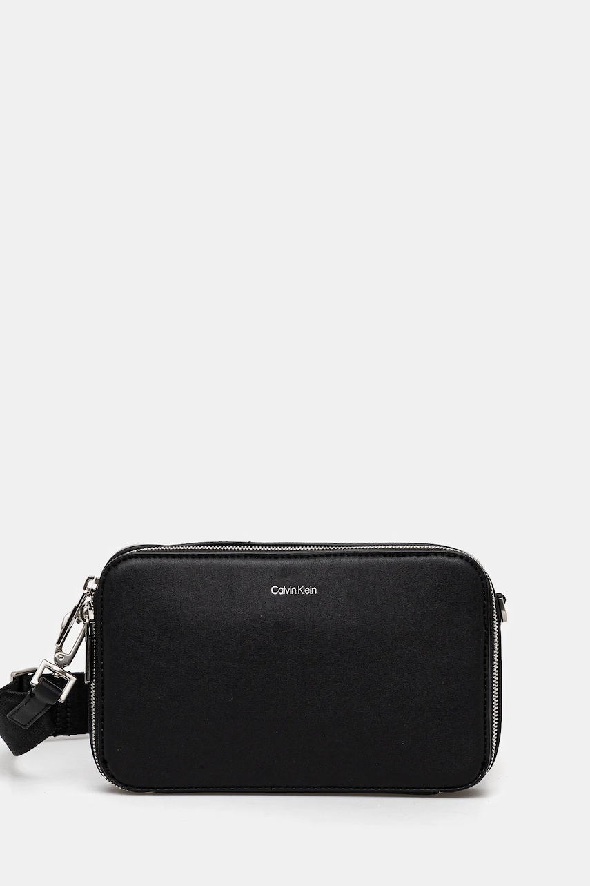 Levně Ledvinka Calvin Klein černá barva, K50K512750
