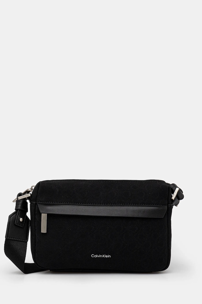 Levně Ledvinka Calvin Klein černá barva, K50K512807