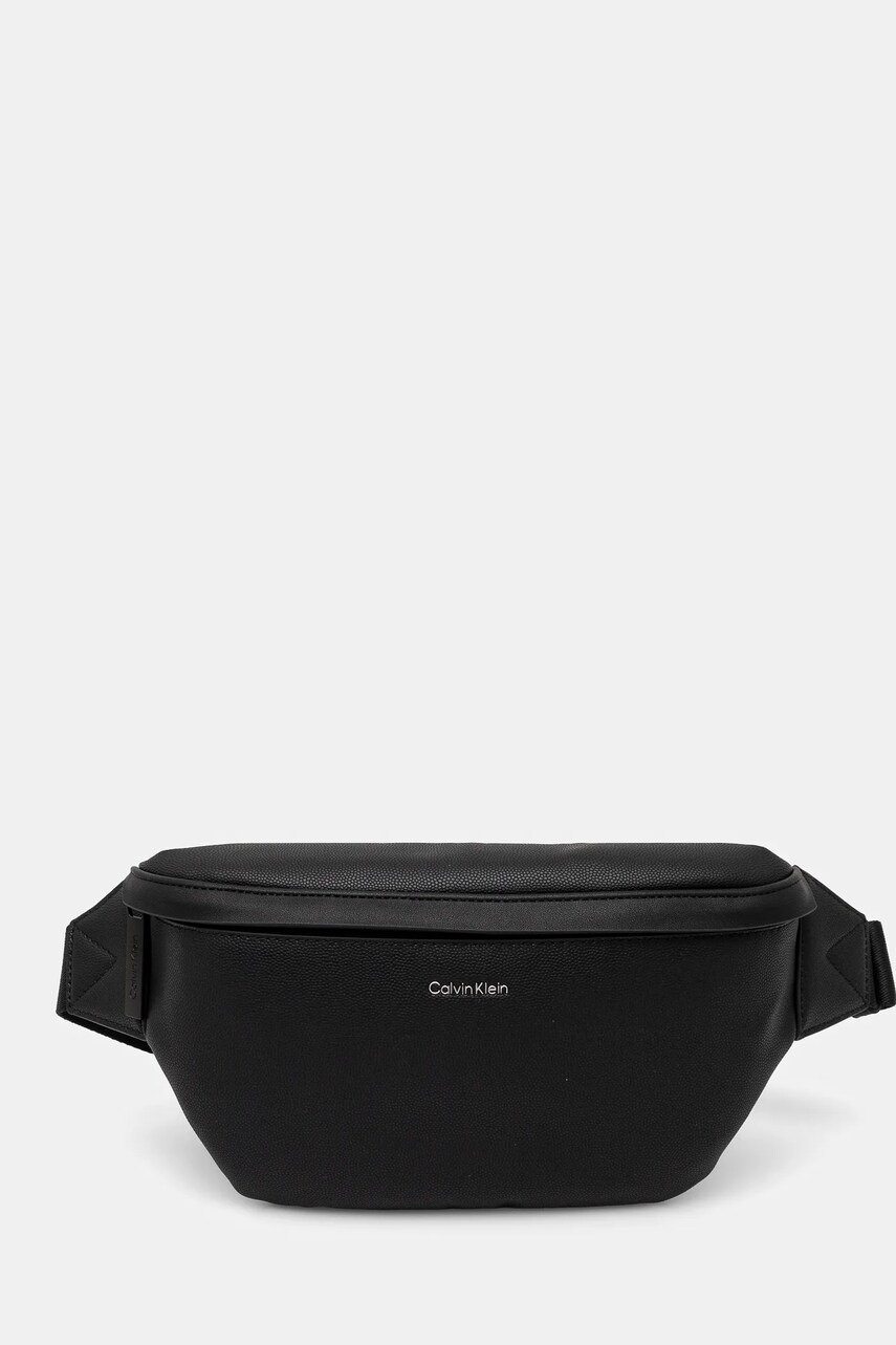 Levně Ledvinka Calvin Klein černá barva, K50K512786