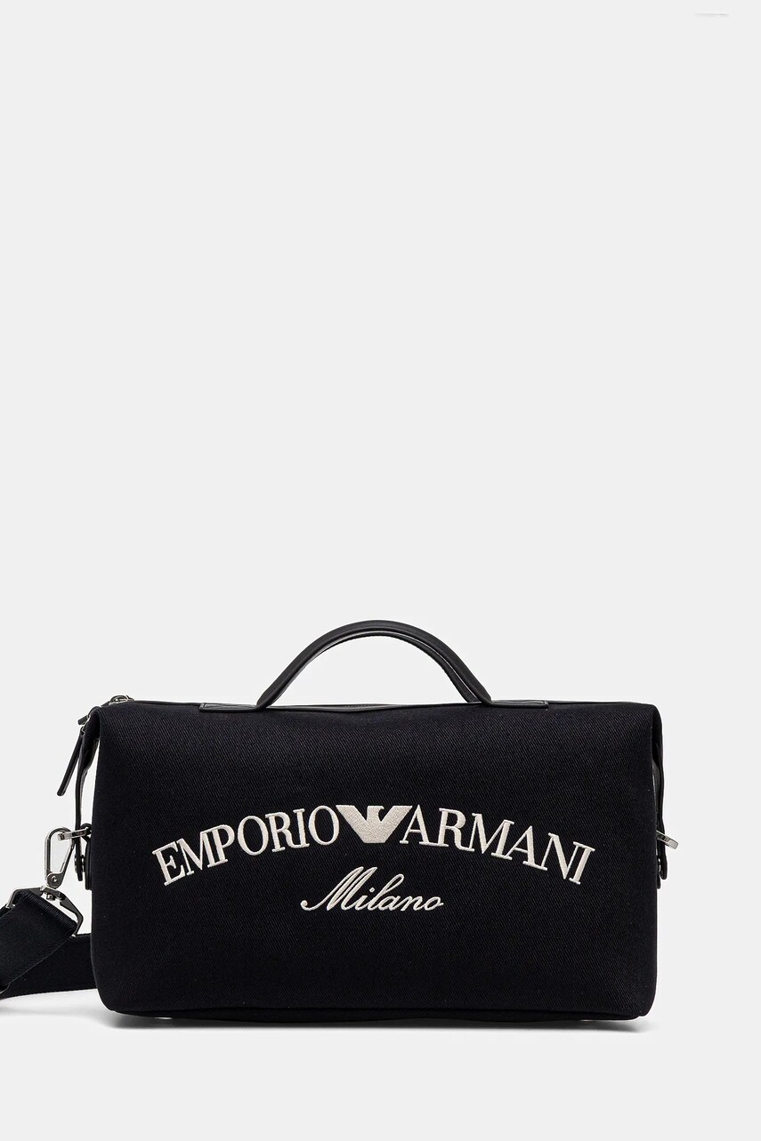 Emporio Armani geanta de bumbac culoarea albastru marin, EM001618 AF14671