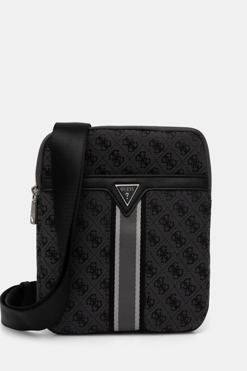 Levně Ledvinka Guess MILANO šedá barva, HMMIST P5123