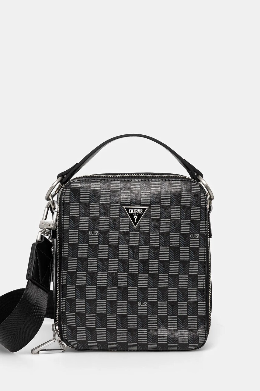 Levně Ledvinka Guess TORINO černá barva, HMTOJS P4253