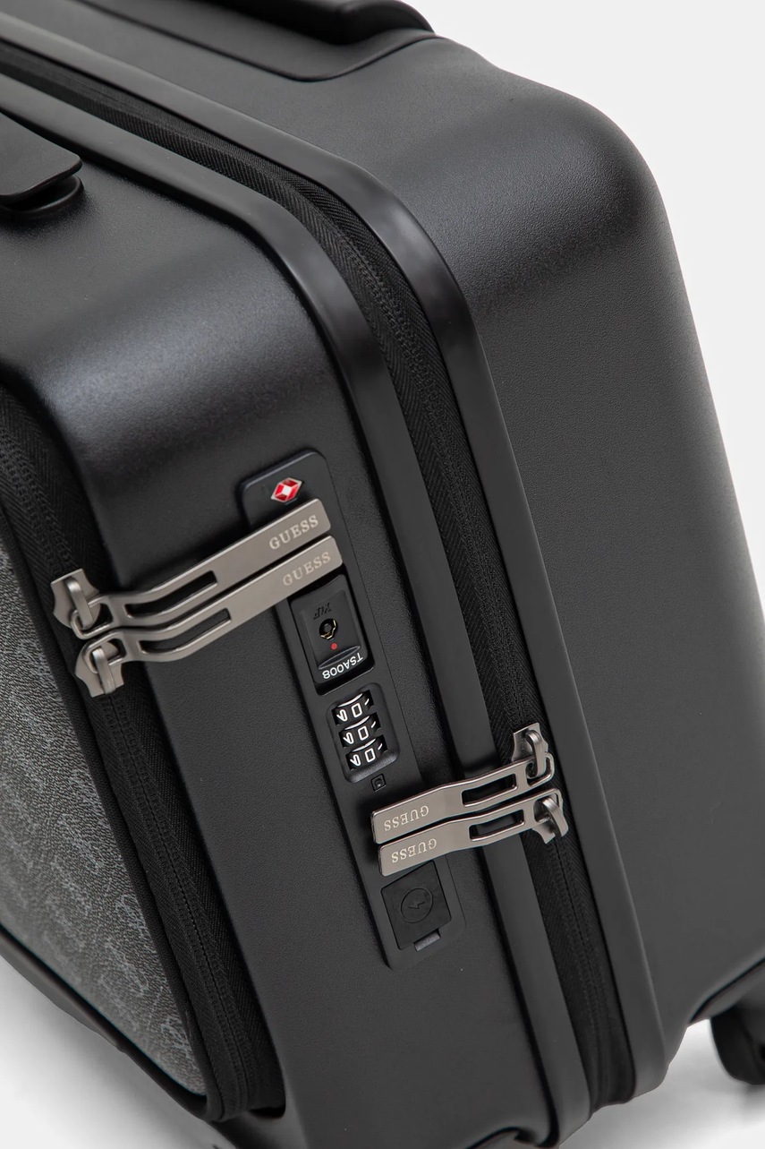 Βαλίτσα Guess VERONA χρώμα: μαύρο, TMVELO P5143 φωτογραφία