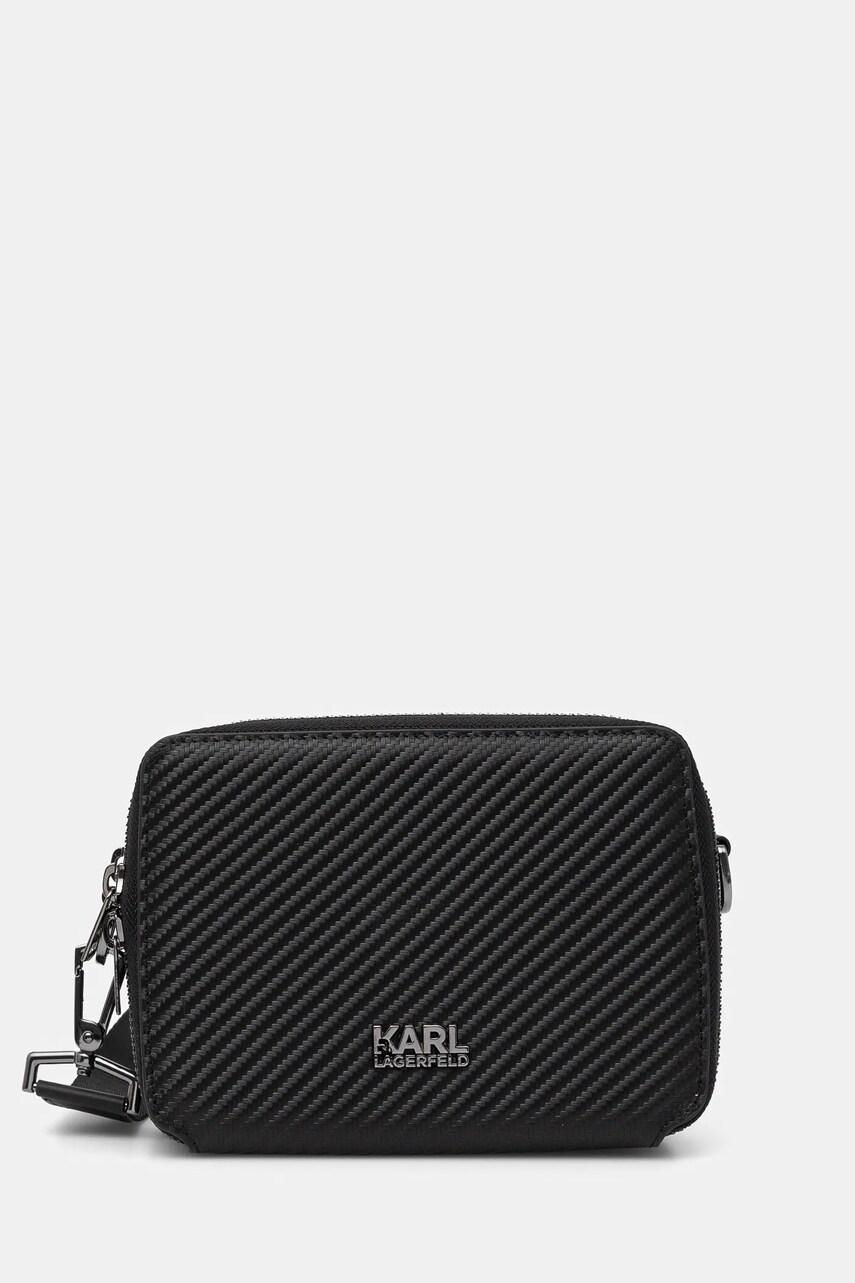 Karl Lagerfeld borseta de piele culoarea negru, 552453.815927