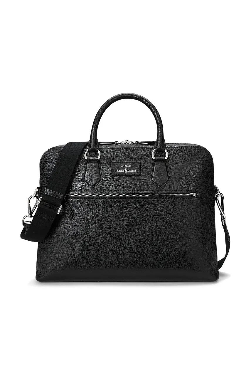 Kožená taška Polo Ralph Lauren černá barva, 405962458