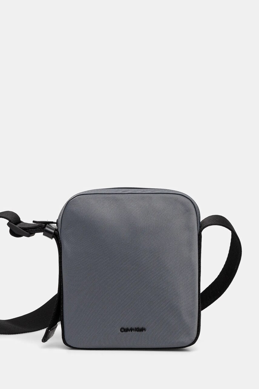 Levně Ledvinka Calvin Klein šedá barva, K50K512886