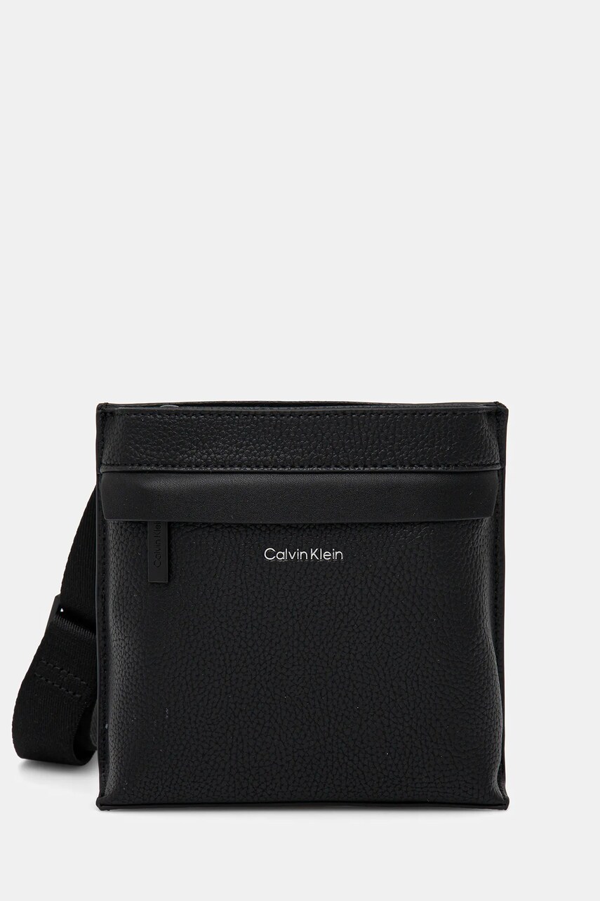 Levně Ledvinka Calvin Klein černá barva, K50K512941