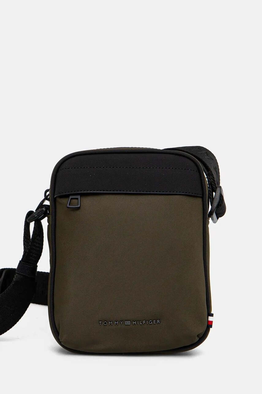 Levně Ledvinka Tommy Hilfiger zelená barva, AM0AM13185
