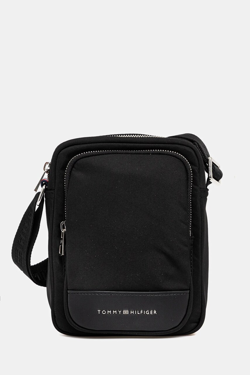Levně Ledvinka Tommy Hilfiger černá barva, AM0AM13190