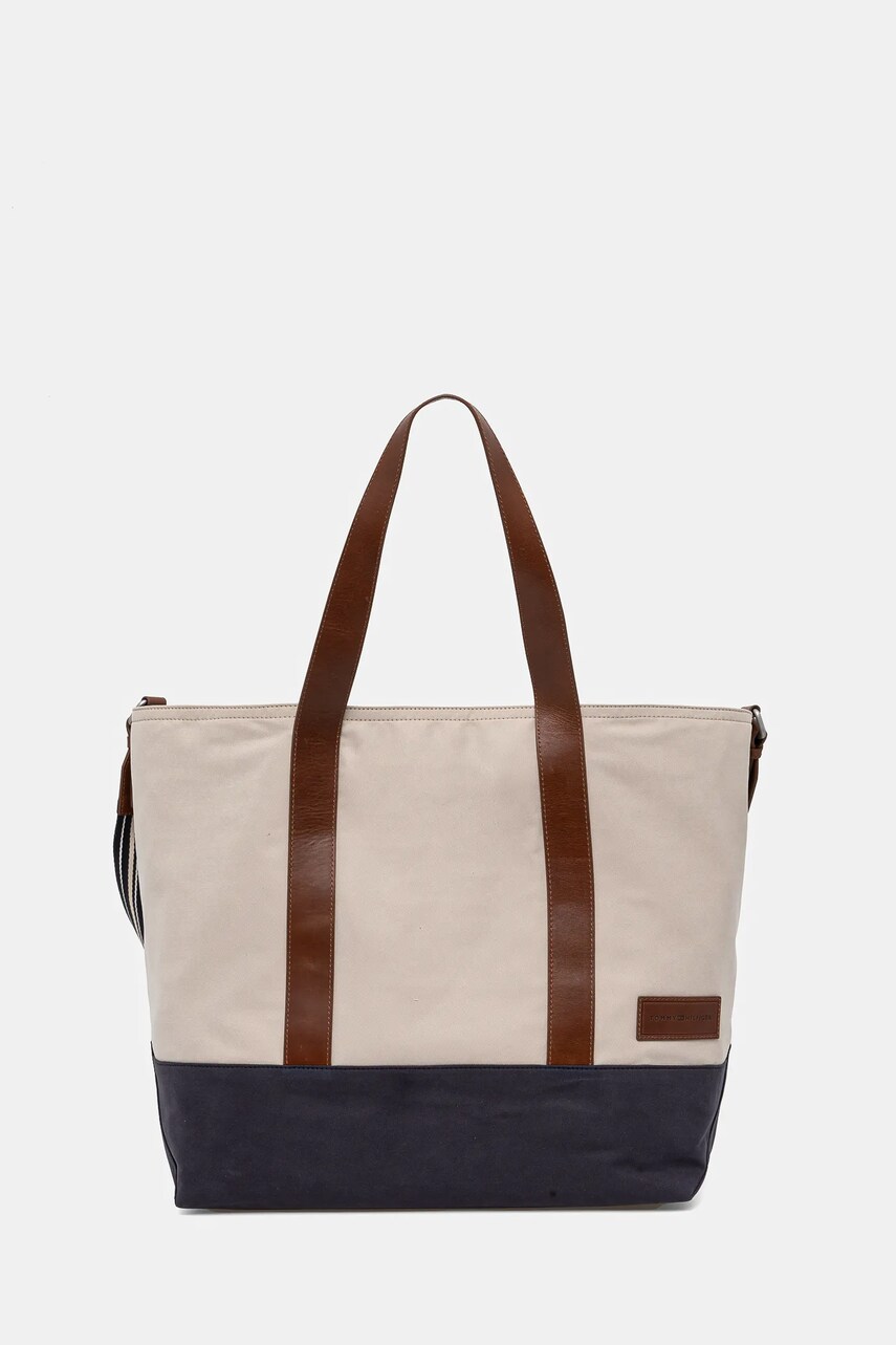 Levně Taška Tommy Hilfiger béžová barva, AM0AM13368