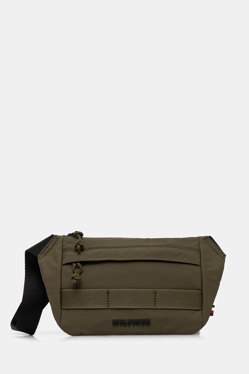 Levně Ledvinka Tommy Hilfiger zelená barva, AM0AM13220