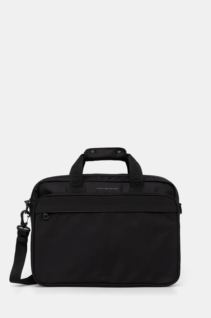 Levně Taška na notebook Tommy Hilfiger černá barva, AM0AM13186
