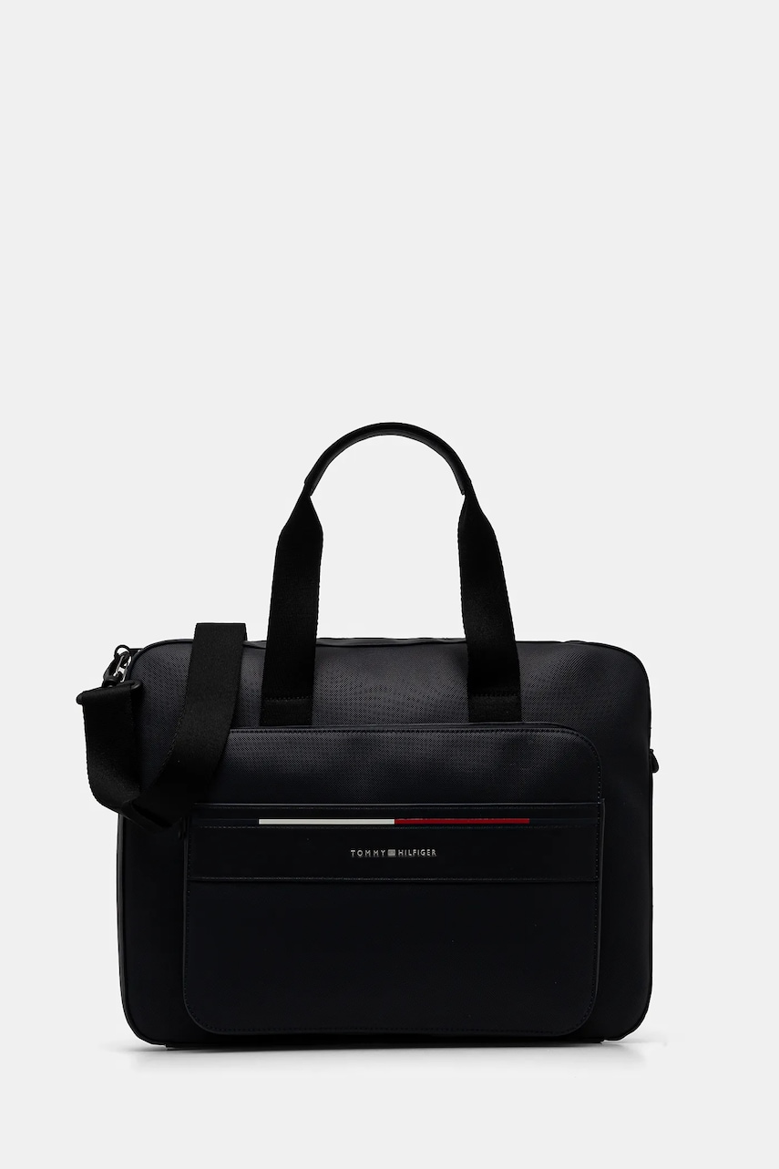 Taška na notebook Tommy Hilfiger tmavomodrá barva, AM0AM13198