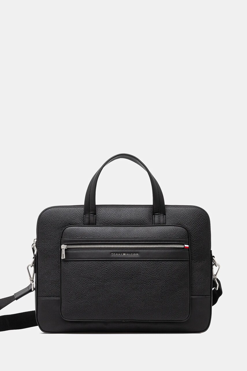 Levně Taška na notebook Tommy Hilfiger černá barva, AM0AM13203