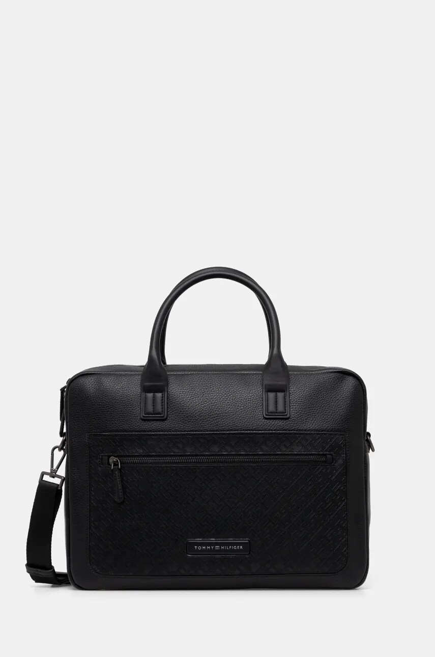 Levně Taška na notebook Tommy Hilfiger černá barva, AM0AM13209
