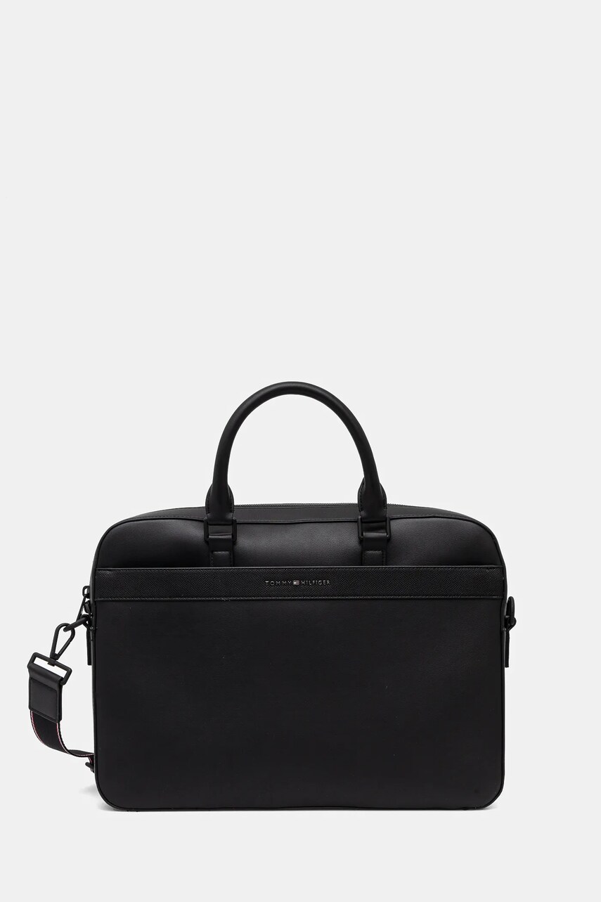 Levně Taška na notebook Tommy Hilfiger černá barva, AM0AM13222