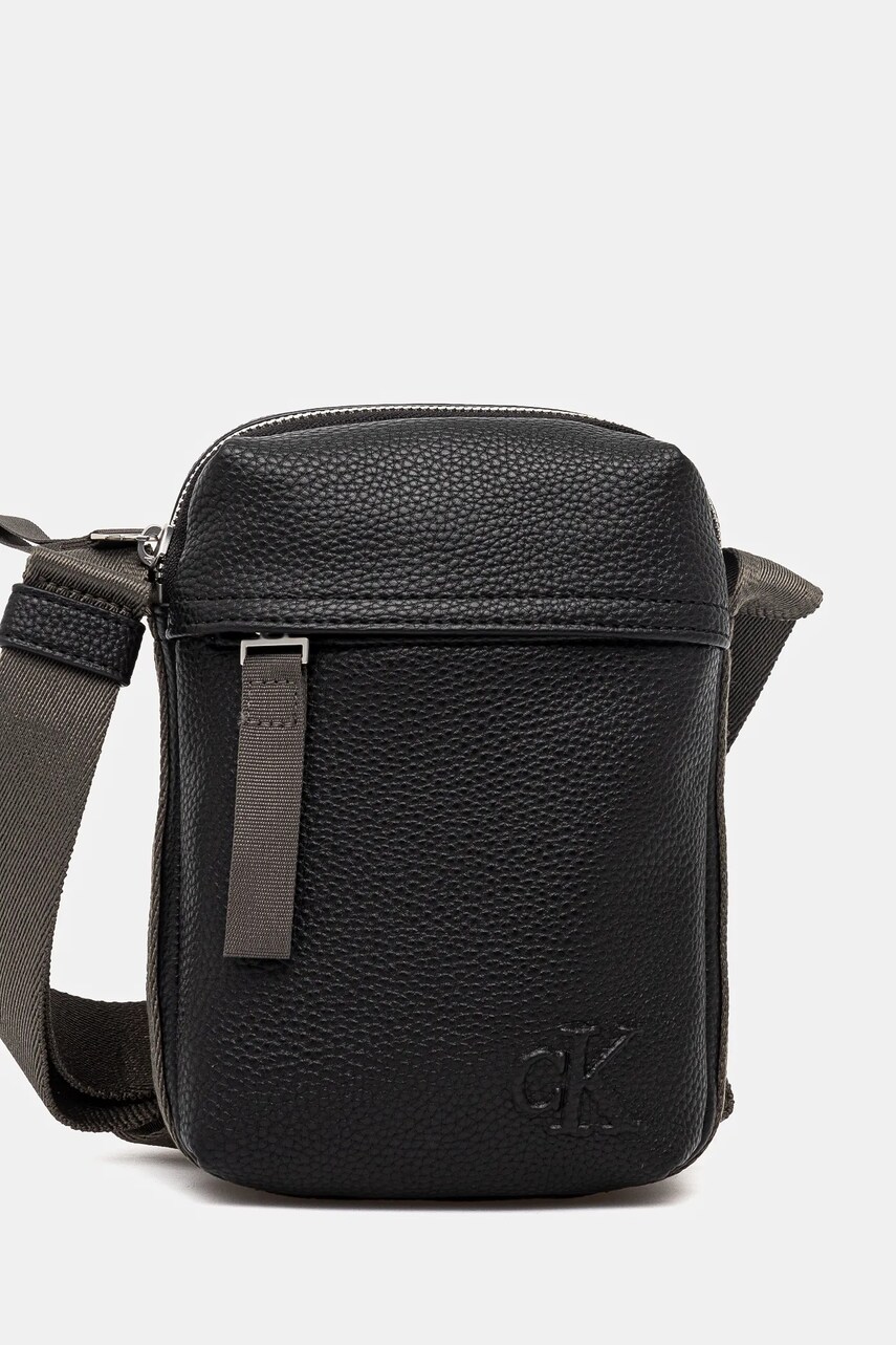 Levně Ledvinka Calvin Klein Jeans pánská, černá barva, LV04G3080G