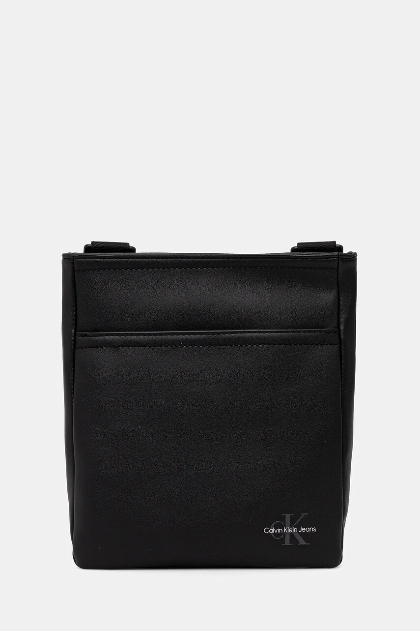 Levně Ledvinka Calvin Klein Jeans pánská, černá barva, LV04G3107G