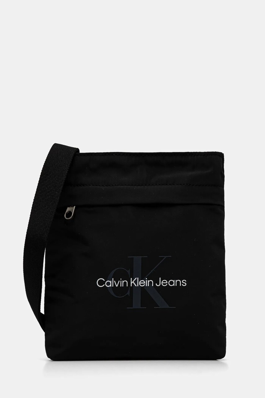 Levně Ledvinka Calvin Klein Jeans černá barva, LV04G3030G