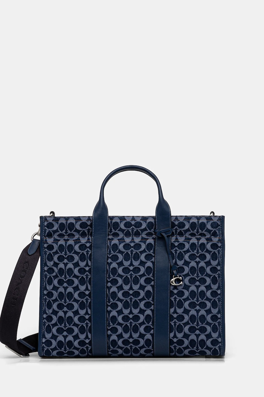 Coach geanta culoarea albastru marin, CAS25