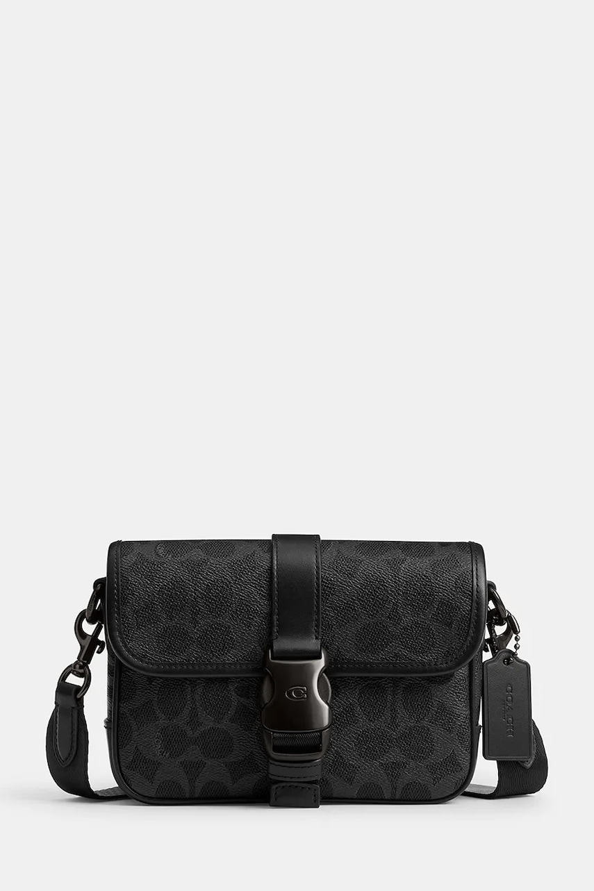 Coach borsetă de piele culoarea gri, CY990