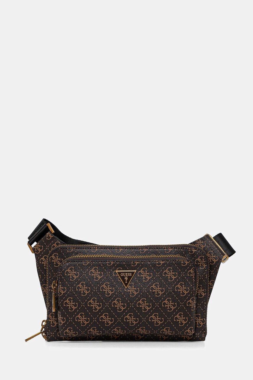 Levně Ledvinka Guess MILANO hnědá barva, HMMILO P5214