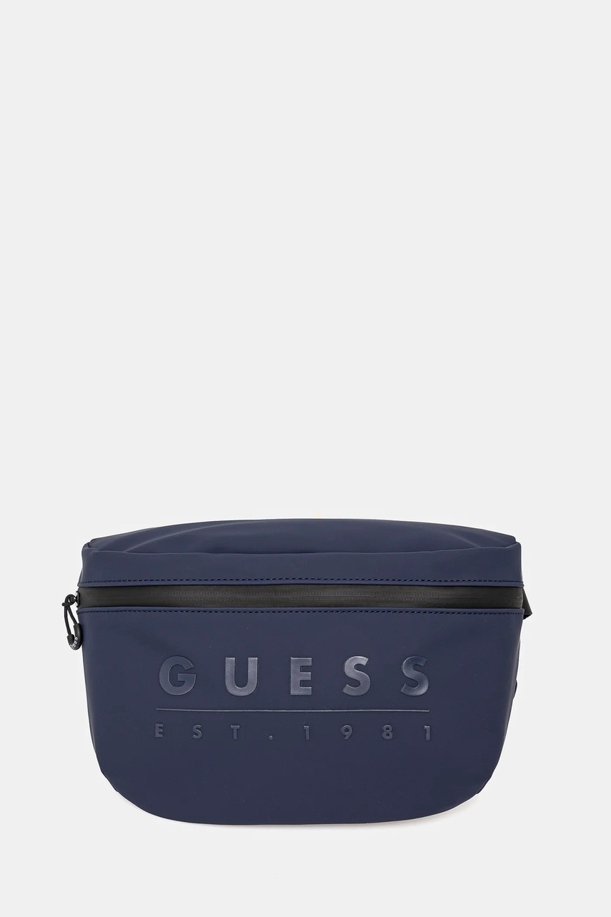 Levně Ledvinka Guess SONDRIO tmavomodrá barva, HMSOWR P5292