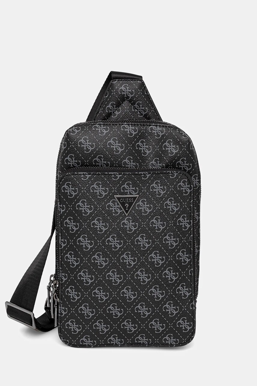 Levně Ledvinka Guess MILANO černá barva, HMMILO P5226