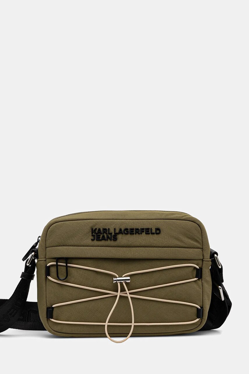 Karl Lagerfeld Jeans borseta culoarea verde, A2M30116