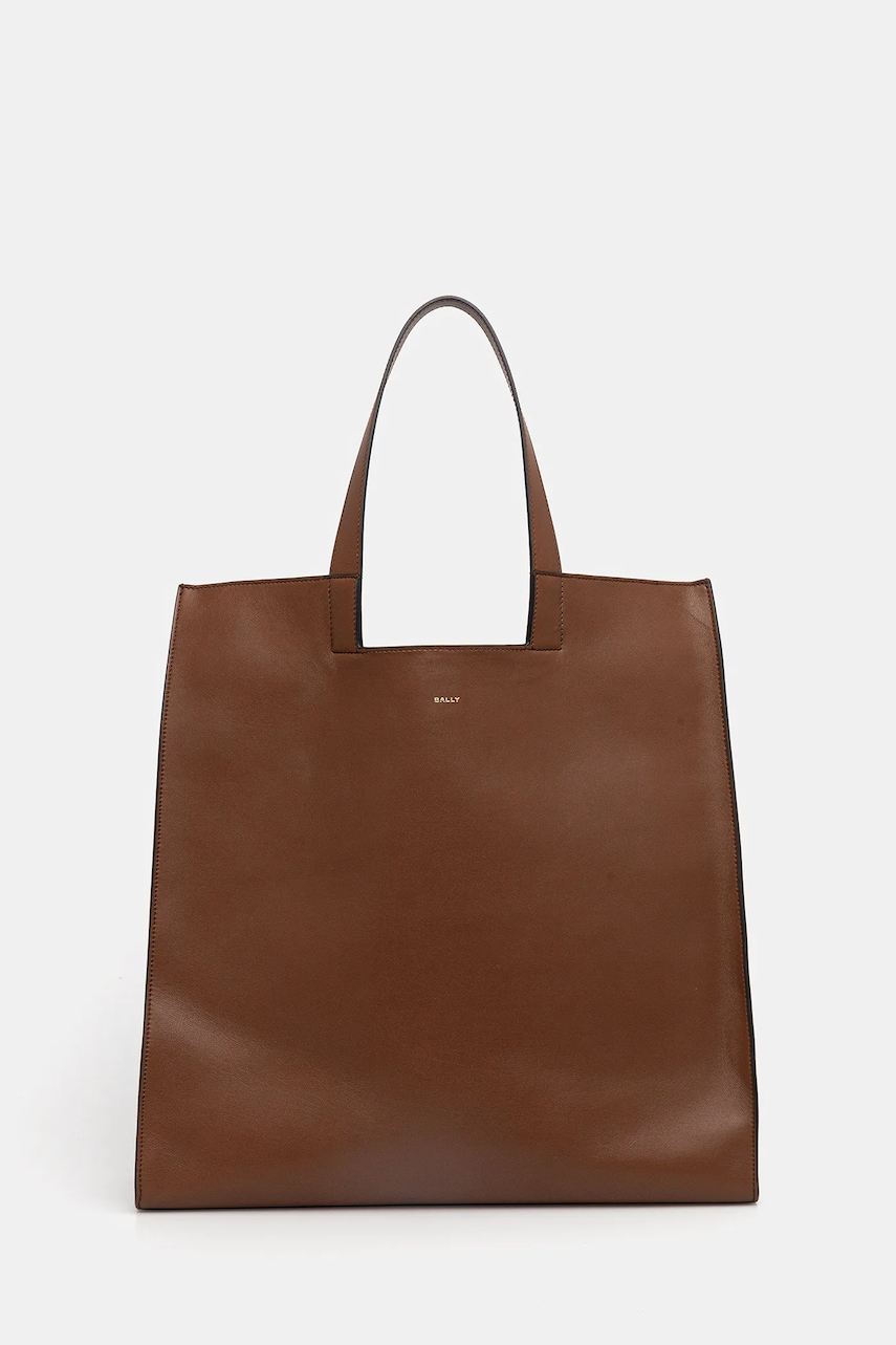 Bally geantă de piele culoarea maro, MAE03Z