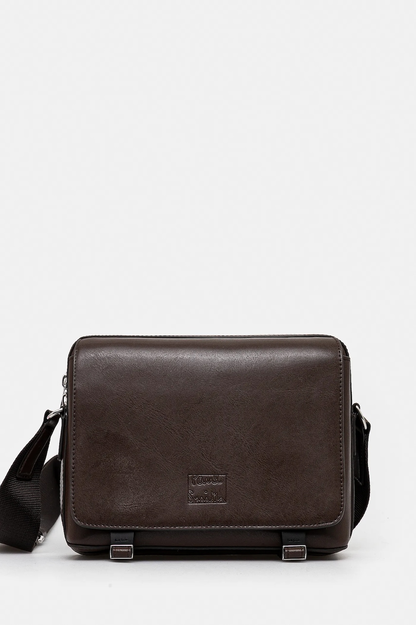 Paul Smith borsetă de piele culoarea maro, M1A-8083-PSOFTL