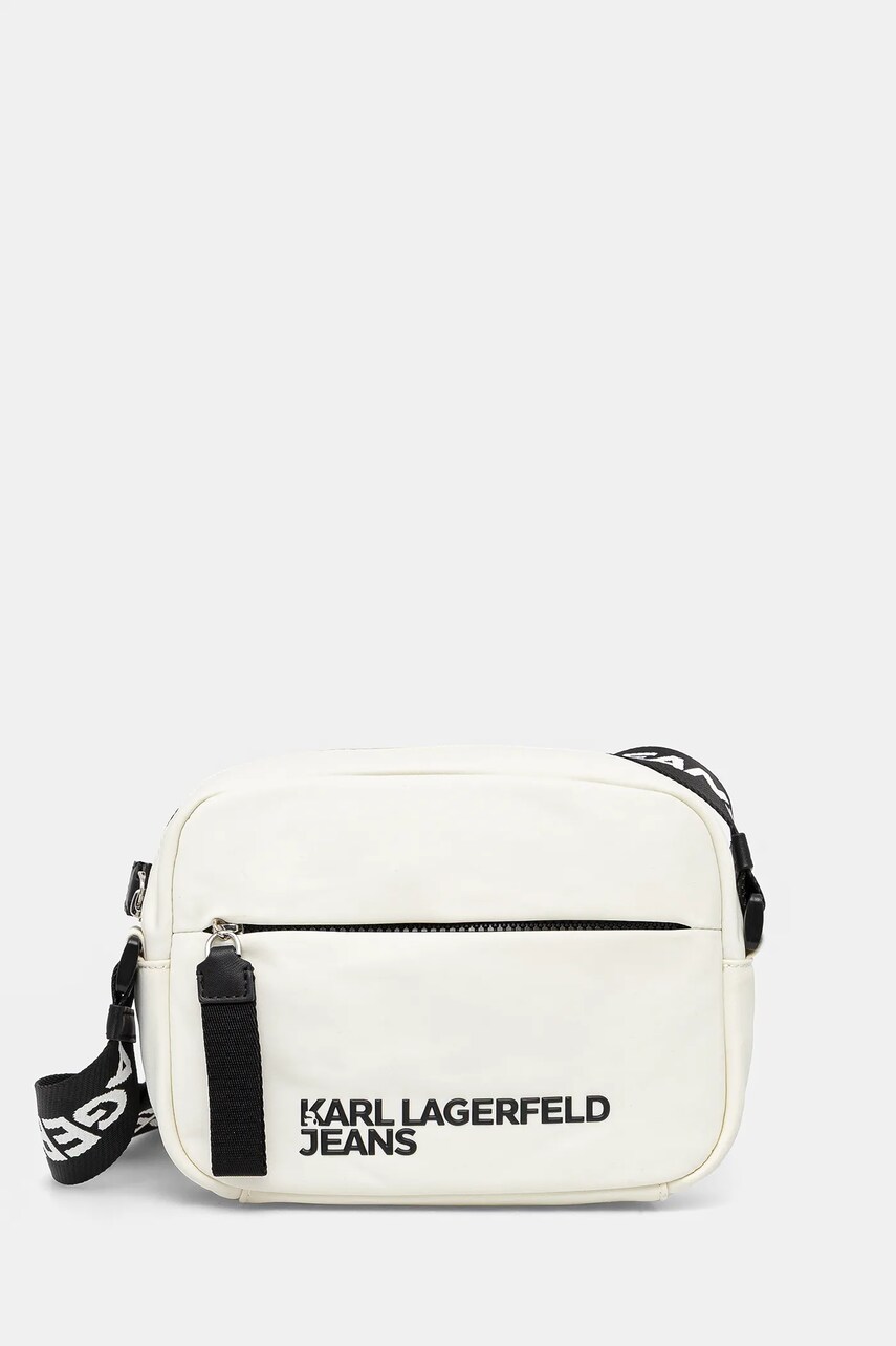 Karl Lagerfeld Jeans borseta culoarea alb, A1W30232