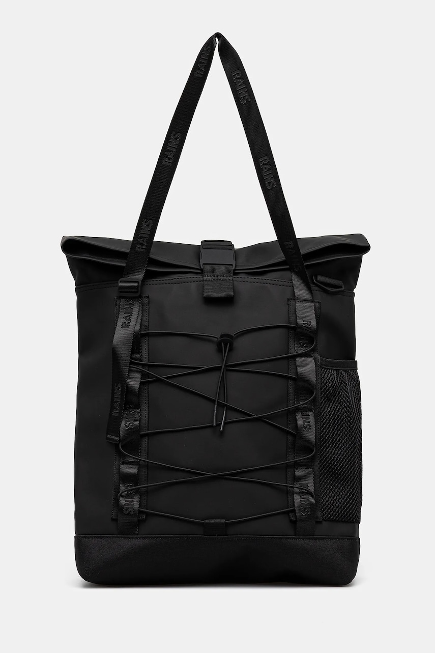 Rains geantă Trail Rolltop Tote Bag W3 culoarea negru, 13390 Rains geantă Trail Rolltop Tote Bag W3 culoarea negru, 13390