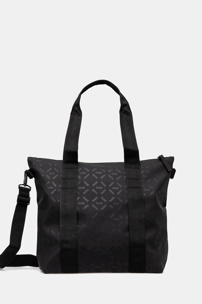Rains geanta Tote Bag Mini W3 culoarea negru, 14160 Rains geanta Tote Bag Mini W3 culoarea negru, 14160