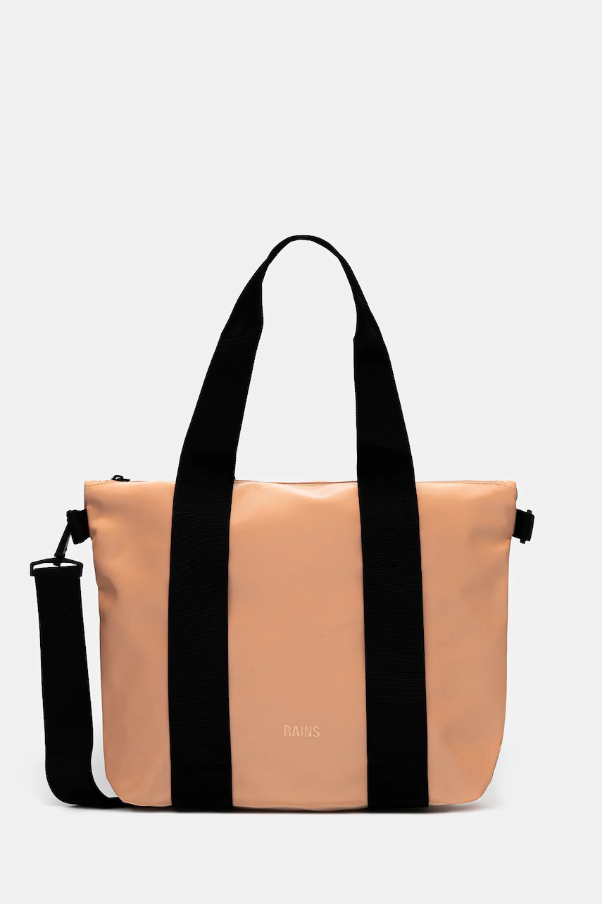 Rains geantă Tote Bag Micro W3 culoarea portocaliu, 14180 Rains geantă Tote Bag Micro W3 culoarea portocaliu, 14180
