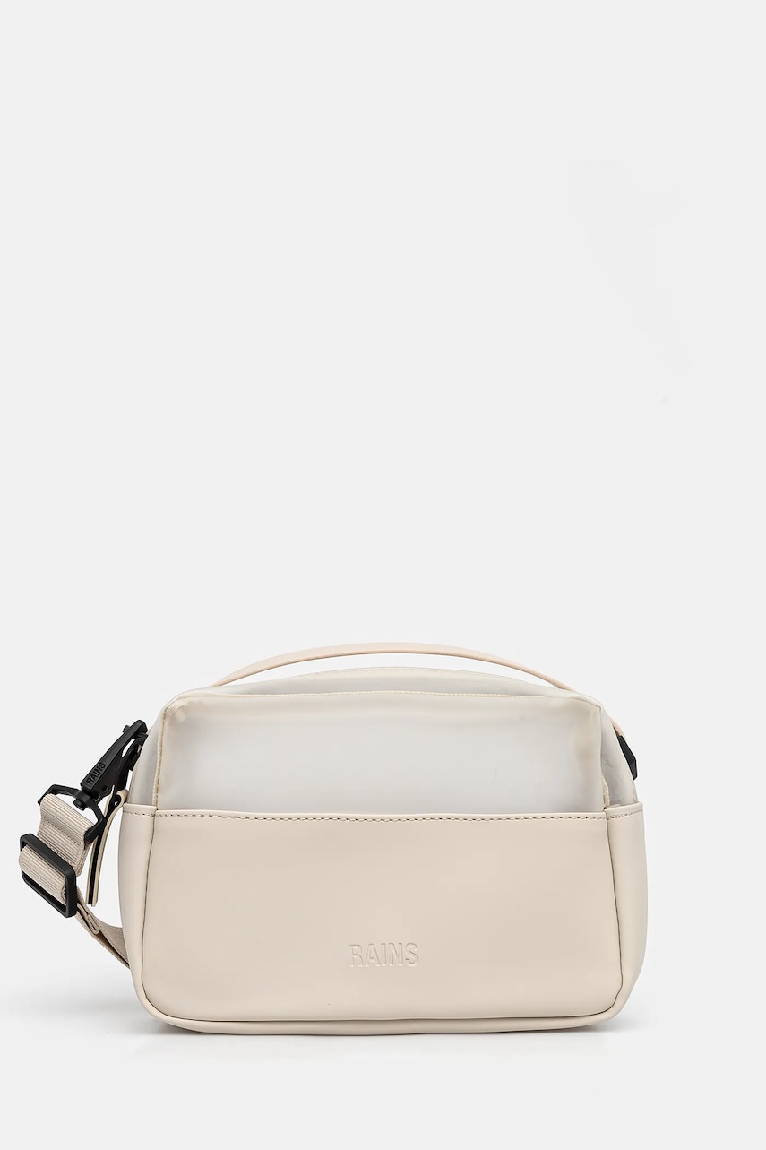 Rains borseta Split Box Bag culoarea bej, 14470