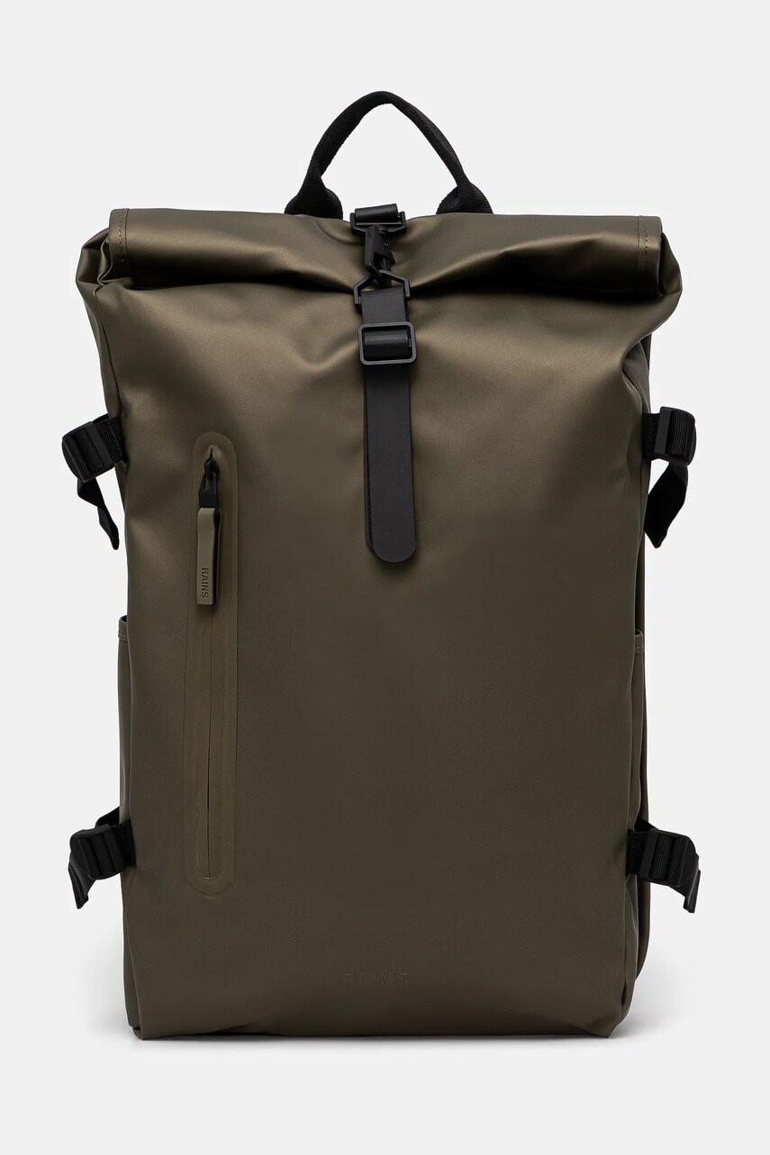 Rains rucsac Rolltop Rucksack Large W3 culoarea verde, mare, uni, 14590