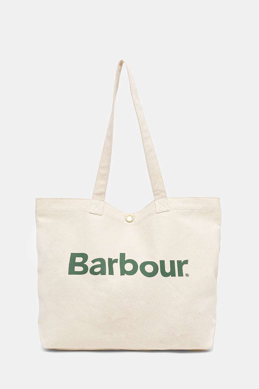 Barbour geanta de bumbac Logo Tote Bag culoarea bej, UBA0733 Barbour geanta de bumbac Logo Tote Bag culoarea bej, UBA0733
