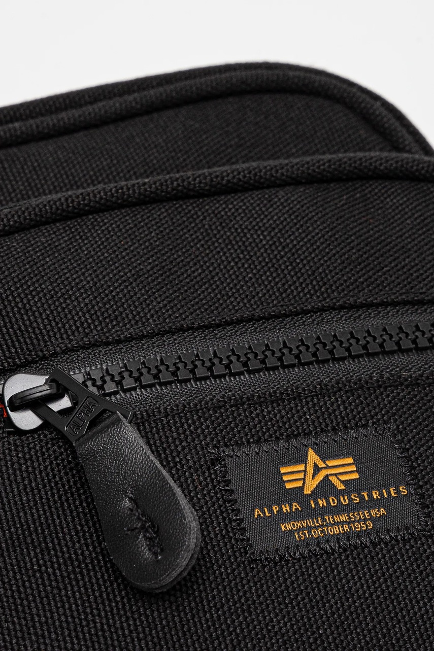 Σακίδιο Alpha Industries Label Messenger Bag S χρώμα: μαύρο, 156941 φωτογραφία