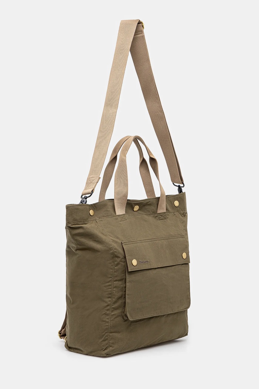 Βαμβακερό σακίδιο πλάτης Barbour Barbour Transport 3 Way Tote/Backpack Bag χρώμα: πράσινο, UBA0740 φωτογραφία