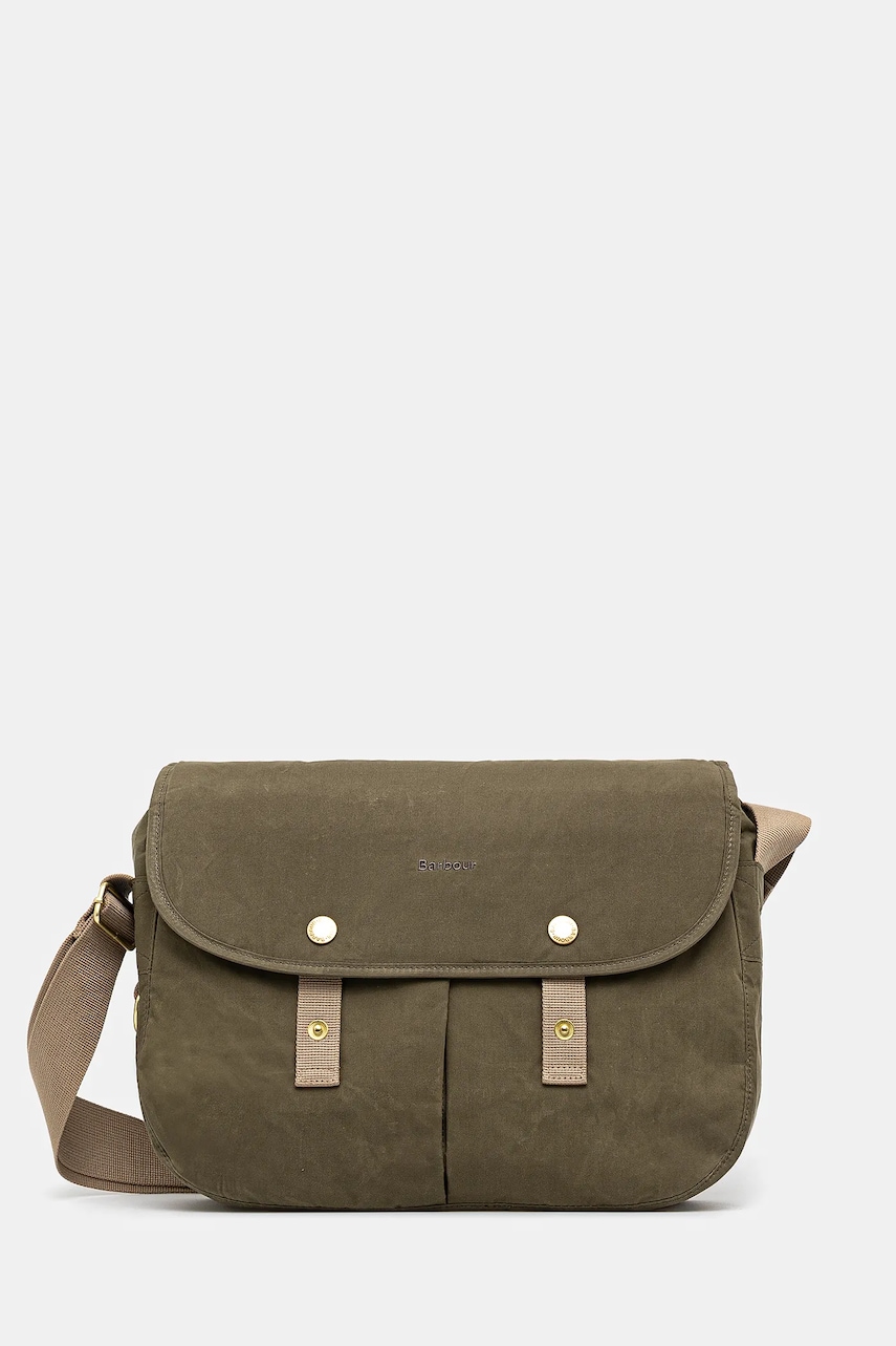 Barbour borsetă dinn bumbac Barbour Transport Riever Crossbody Bag culoarea verde, UBA0745