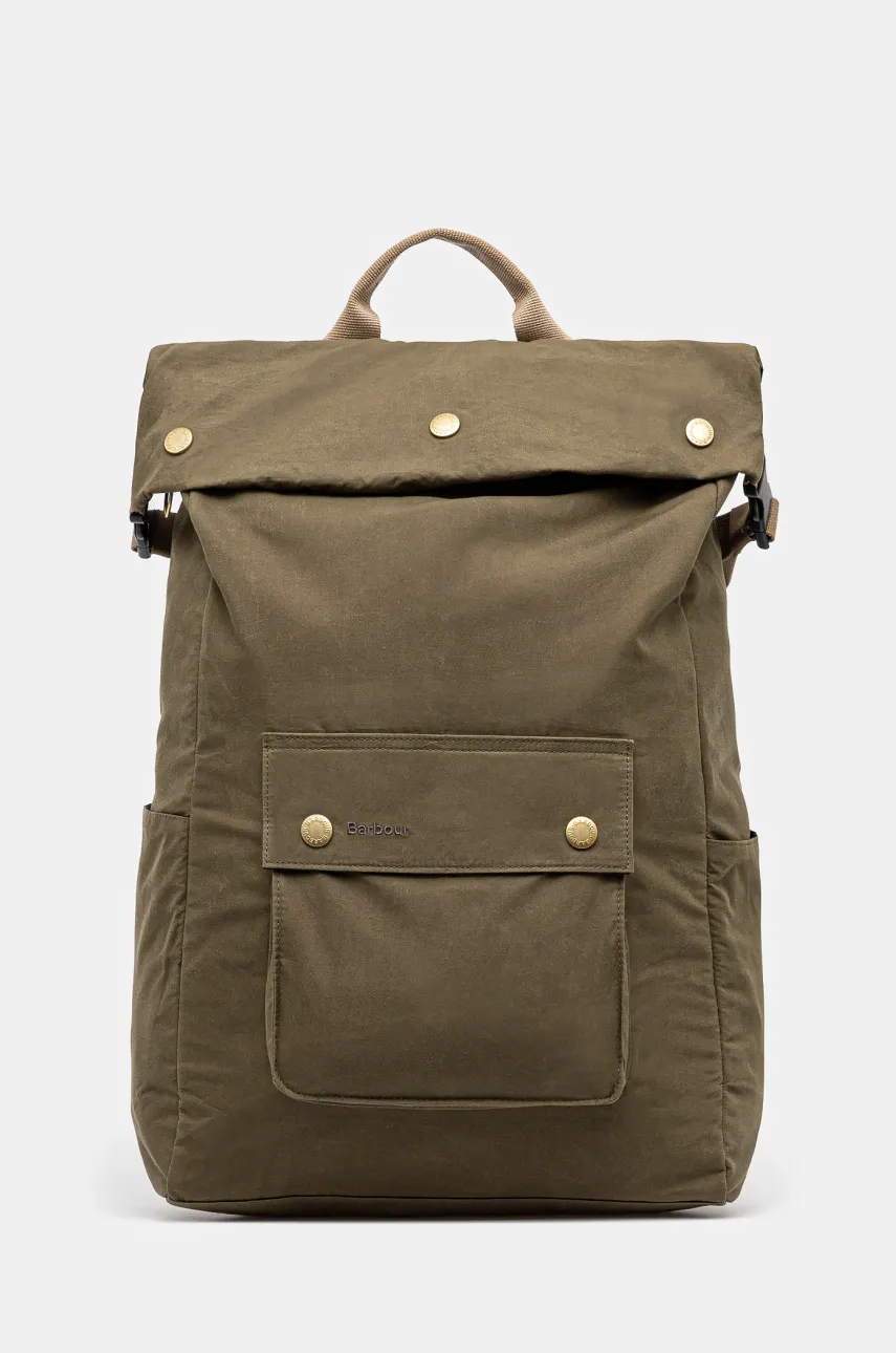 Levně Bavlněný batoh Barbour Barbour Transport Foldover Backpack Bag zelená barva, UBA0746