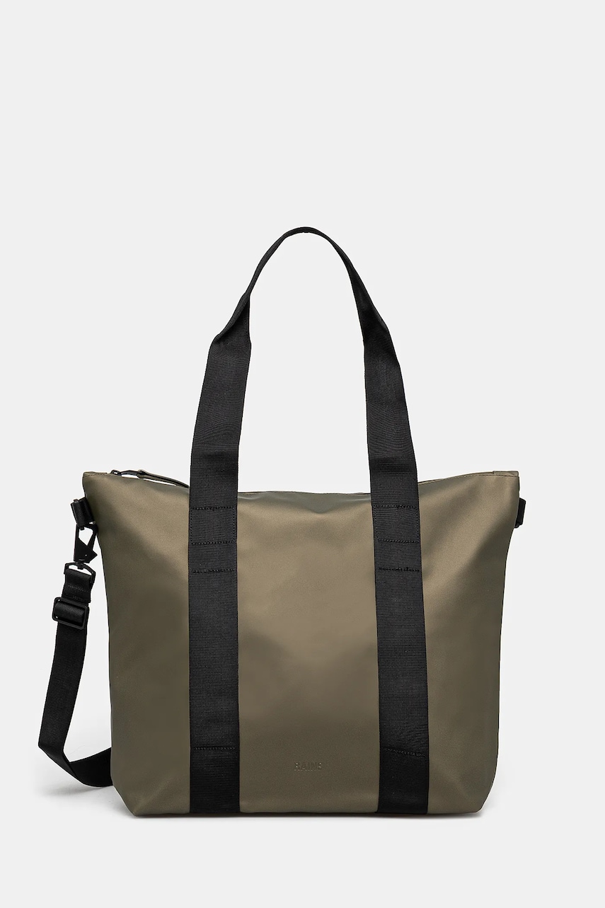 Rains geantă Tote Bag Mini W3 culoarea verde, 14160.105 Rains geantă Tote Bag Mini W3 culoarea verde, 14160.105