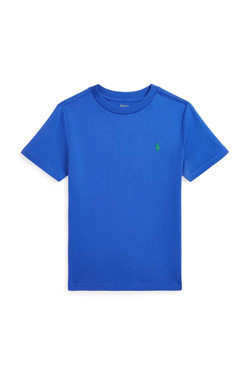 Levně Dětské bavlněné tričko Polo Ralph Lauren modrá barva, 322832904167