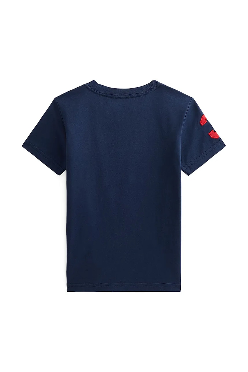 Детская хлопковая футболка Polo Ralph Lauren цвет синий однотонная 322832907039 Детская хлопковая футболка Polo Ralph Lauren цвет синий однотонная 322832907039