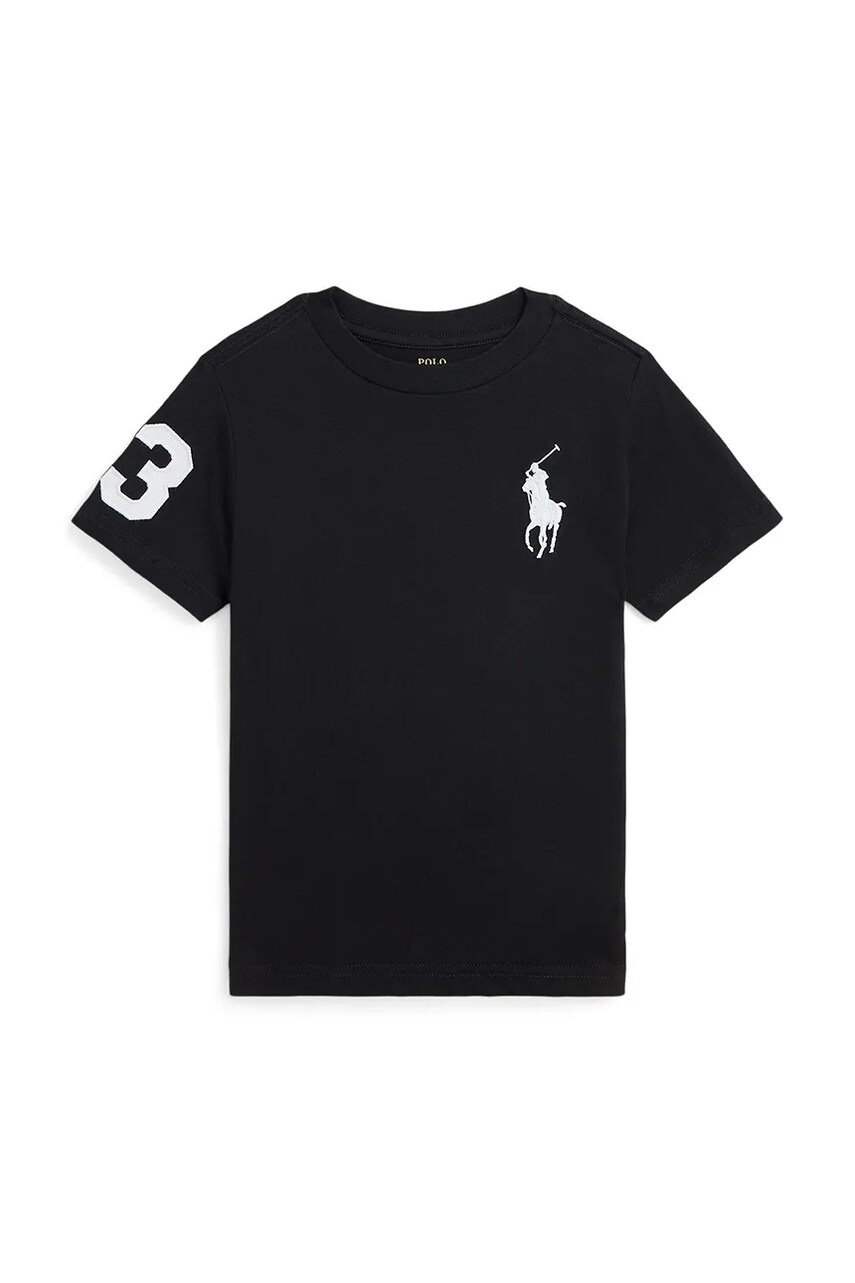 Levně Dětské bavlněné tričko Polo Ralph Lauren černá barva, 322832907055