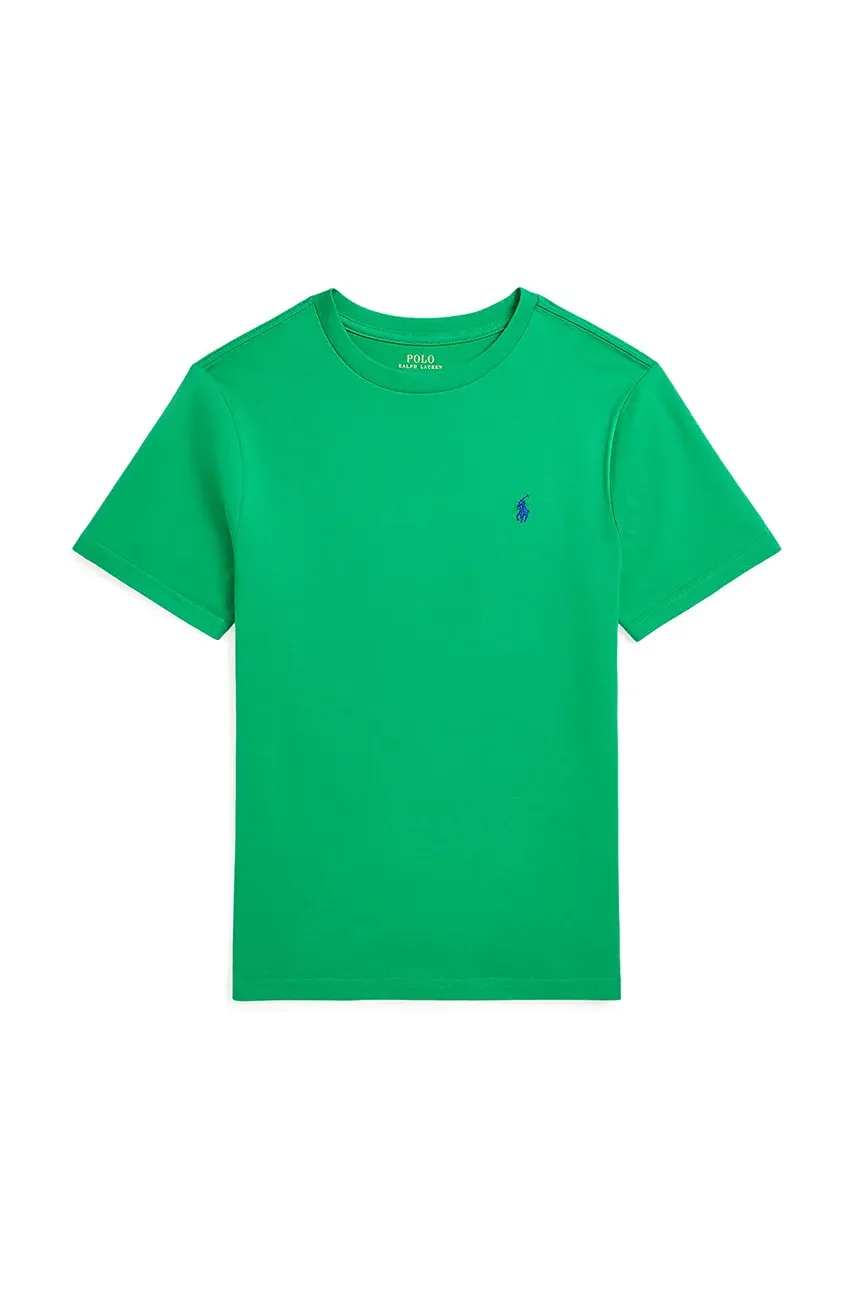 Levně Dětské bavlněné tričko Polo Ralph Lauren zelená barva, 323832904175